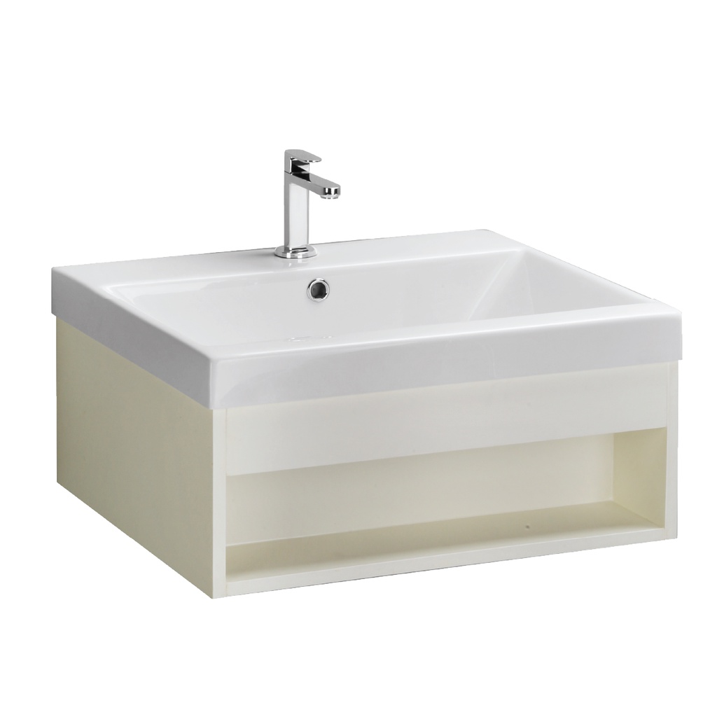 MOGEN  อ่างล้างหน้าอะครีลิคพร้อมตู้เฟอร์ สีขาว (PP19) ขนาด 60 ซม รุ่น LFA20060K