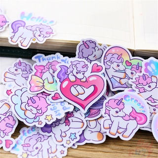 ❤ Purple Unicorn Q-1 Diary Manual สติ๊กเกอร์ ❤ 45pcs/set Fashion Album Scrapbooks DIY Decor สติ๊กเกอร์