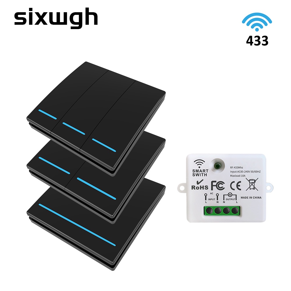 SIXWGH ชุดสวิตช์รีโมทคอนโทรลไร้สาย wireless switch