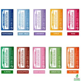 Dr.Bronner's Bar Soap สบู่ก้อนออร์แกนิคทำจากน้ำมันมะกอก สบู่ล้างหน้า น้ำมันหอมระเหยจากธรรมชาติ