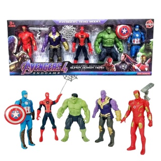 Avengers Model Set โมเดลอเวนเจอร์ มีไฟและไม่มีไฟ ขยับไ ตุ๊กตาMarvel ชุดโมเดลซุปเปอร์ฮีโร่ 5ตัว TY416