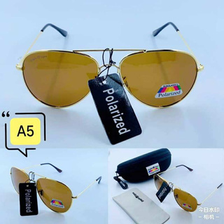 [ลด100฿โค้ดMOBISHVS145]Polarized Sunglasses แว่นตากันแดด ขาโลหะสีทอง เลนส์โพลาไรส์ ป้องกันแสงแดด uv400 เลนส์ตัดแสงได้100