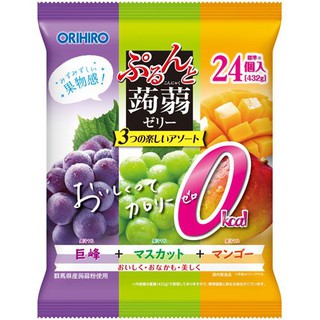 ORIHIRO Konjac Jelly Pouch Large Bag Calorie Zero Kyoho + Muscat + Mango / Confectionery / ส่งตรงจากญี่ปุ่น