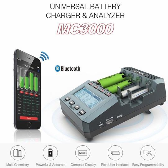ของแท้ ส่งจากไทย SKYRC MC3000 เครื่องชาร์จถ่าน เครื่องชาร์จแบตเตอรี่ รองรับบลูทูธผ่านมือถือ NiMH NiCd NiZn Eneloop