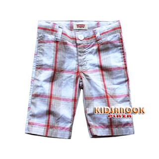 [แท้]LV25 กางเกง Levis รุ่น Plaid Shorts กางเกงเด็กลายสก๊อต ซิปหน้า ผ้าคอตตอนไม่ยืด ผ้าเนื้อดี