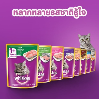 วิสกัส Whiskas อาหารแมวเปียก แบบเพาช์ ลูกแมว แมวโต แมวแก่ เทสตี้มิกซ์