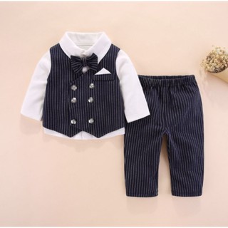 STREET80 Gentleman Romper #ชุดสูทเด็ก #ชุดออกงาน ผ้านิ่ม ใส่สบาย