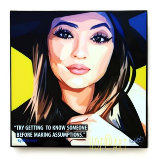 Kylie Jenner ไคลี เจนเนอร์ Kardashian คาร์เดเชี่ยน รูปภาพ​ติด​ผนัง​ pop art นางแบบ แฟชั่น​ กรอบรูป​​ ของขวัญ รูปภาพ​