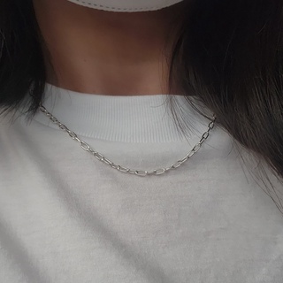 Me.phenomenal : oval chain necklace (silver925/เงินแท้925)