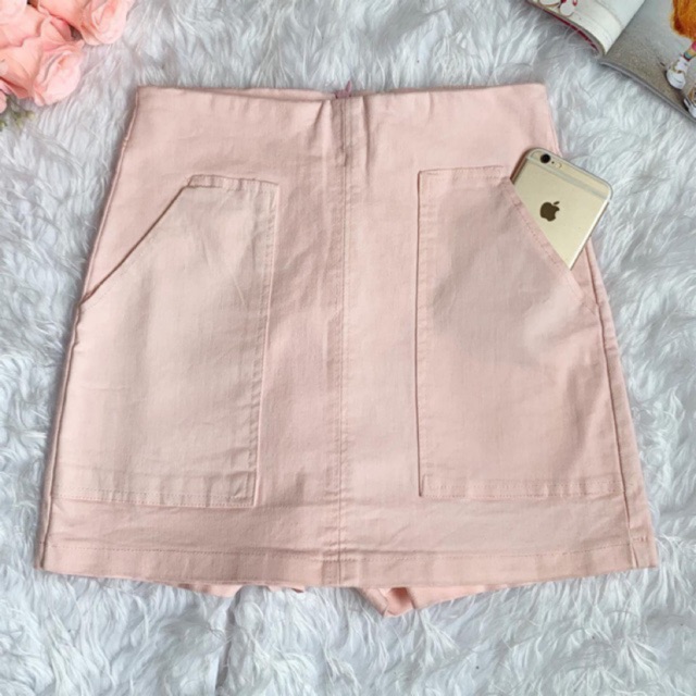 Design By Korea กระโปรงกางเกงสีชมพูอ่อนสวยๆ งานผ้าอย่างดี เป็นอีกรุ่นที่แนะนำเลยจ้า