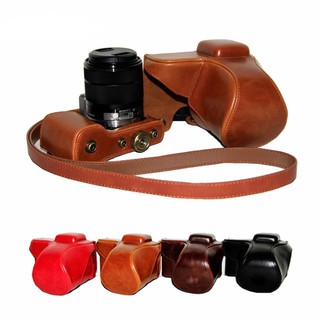 เคสกระเป๋าใส่กล้อง หนัง Pu พร้อมเลนส์ 16-50 มม. สําหรับ Sony NEX-5T NEX-5R 5C