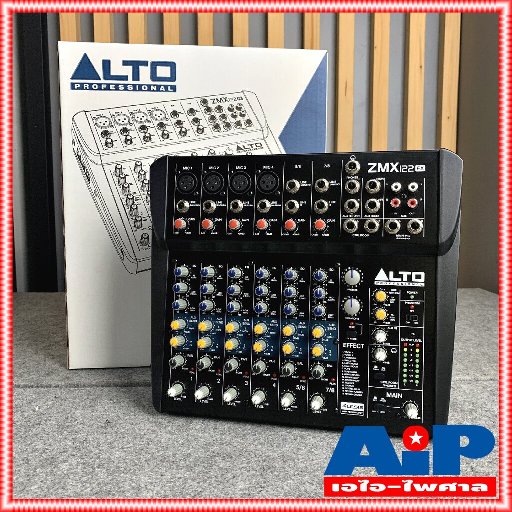 ALTO ZMX122FX MIXER(สินค้าของแท้ นำเข้าโดยNPE) ยี่ห้อ ALTO ZMX122FX ZMX-122FX ZMX 122 FX 8CH Mixer Effect Karaoke ALT...