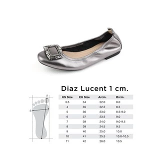 Sweet Palettes รองเท้าหนังแกะ Diaz Lucent Silver Charm