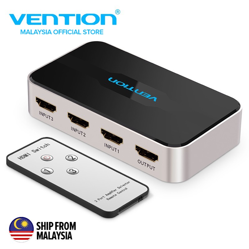Vention HDMI Switch 3 in 1 out HDMI Splitter Switcher 4K 2K HDMI Converter 1080P 3D สําหรับ Xbox 360