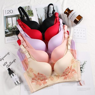 ดอกไม้ปักผู้หญิง Push Up Bra ไม่มีสาย Embroidered Womens Push Up Bra No Wire Seamless Underwear