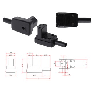 *❤❤90 Degree Angled IEC 320 C13 Female Plug AC 10A  250V Power Cord  Connector