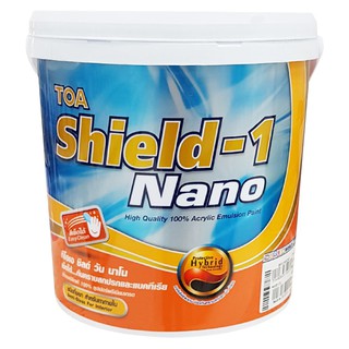 สีน้ำทาภายใน TOA SHIELD-1 NANO BASE B กึ่งเงา 1 แกลลอน สีน้ำทาภายในเกรดพรีเมียม ผลิตจากอะคริลิกโพลิเมอร์ชนิดพิเศษ ผสมผงส