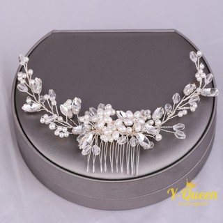 Elegant Pearl Beads Long Curved Shape Hair Comb Inserted Combs Hair Ornaments Headpiece  Wedding Bridal Accessories