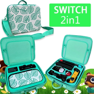 สำหรับ Nintendo Switch Bag Animal Crossing NS Travel Case Controller Hard Carry Portable PouchAnimal Crossing Storage Max Bag for Nintendo Switch Game Console Full Set Accessories Bag NS Console Portable Protect Hard Case （Mario） （2in1bag）