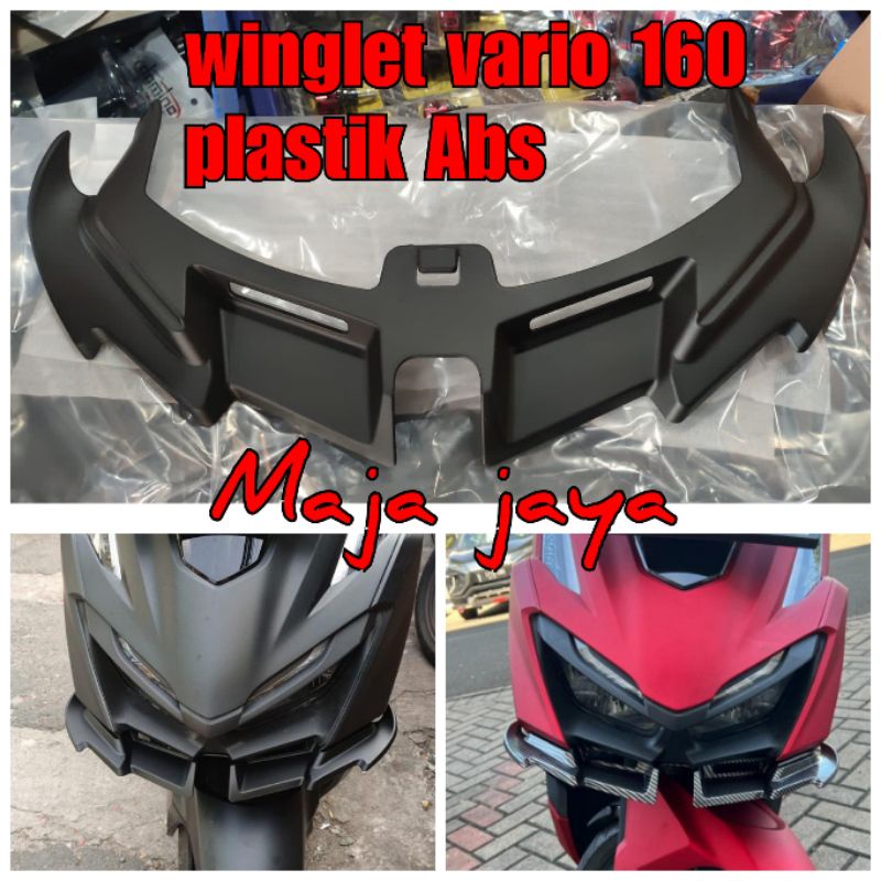 Vario 160 Winglet Cover - Vario 160 front Winglet black carbon Badman Model