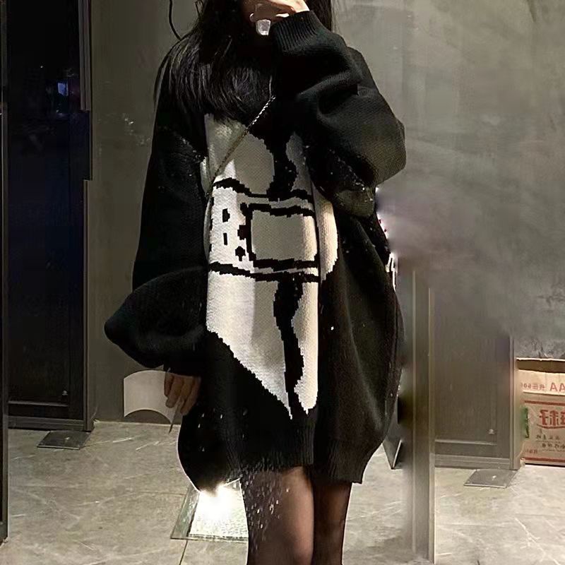 Mori สไตล์สวมใส่ด้านนอกด้านบนเกาหลีรุ่นแฟชั่นเสื้อกันหนาว All-Match Casual กลางความยาวถักเสื้อ Bottoming All-Match Slimmer ดูสไตล์ขี้เกียจเสื้อกันหนาวผู้หญิง [fp0117] สไตล์ขี้เกียจนักเรียนแห่งชาติอินเทรนด์ Love Pa