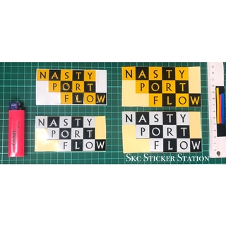 Nasty PORT FLOW สติกเกอร์สะท้อนแสง (สีขาว และสีเหลือง)