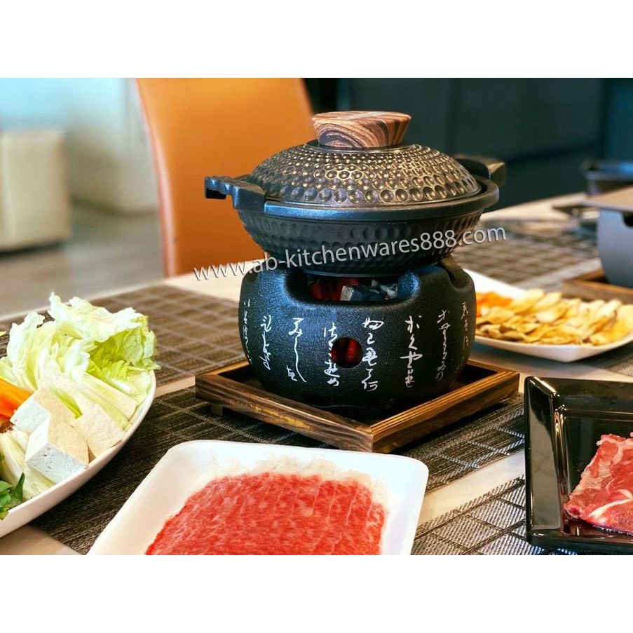 A&B หม้อจิ้มจุ่ม 23,25ซม.พร้อมเตาฮิดะ หม้อนาเบะ หม้อต้มญี่ปุ่นพร้อมเตา