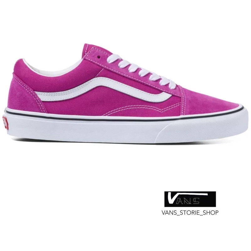 VANS OLD SKOOL FUCHSIA RED TRUE WHITE SNEAKERS สินค้ามีประกันแท้