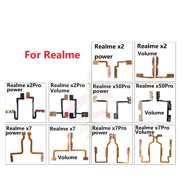 ปุ่มปรับระดับเสียงสวิตช์ไฟ Flex สําหรับ Oppo K3 K5 Realme 2 3 Pro X2 X50 X7 X 5 5i Q lite C1 Pro