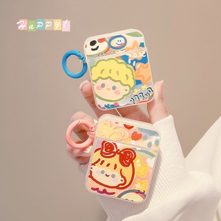 เคสหูฟังบลูทูธไร้สาย ซิลิโคนนิ่ม ป้องกัน ลายภาพวาดสีน้ํามัน รูปคู่รัก สําหรับ airpods 3 2 1 Pro