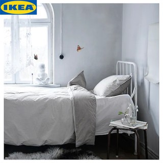 IKEA BLÅVINDA บลัววินดา ชุดปลอกผ้านวมและปลอกหมอน, สีเทา ขนาด 3ฟุต 5ฟุต 6ฟุต