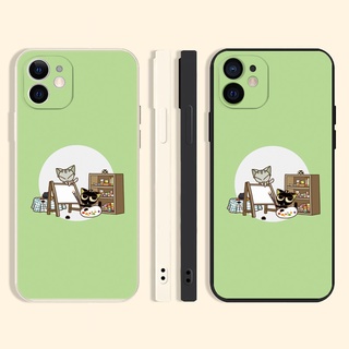 cat painter เคส iPhone Xs Xr X max 7 8 plus แอนิเมชั่น patternเคสไอโฟน 12 13 pro max se2020  เคสมือถือ8พลัส 11 pro