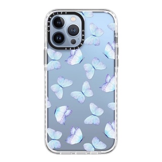 (พร้อมส่ง)13ProMax/13Pro/13/XSMAX Casetify Lilac aqua blue watercolor hand painted butterfly Impact Case