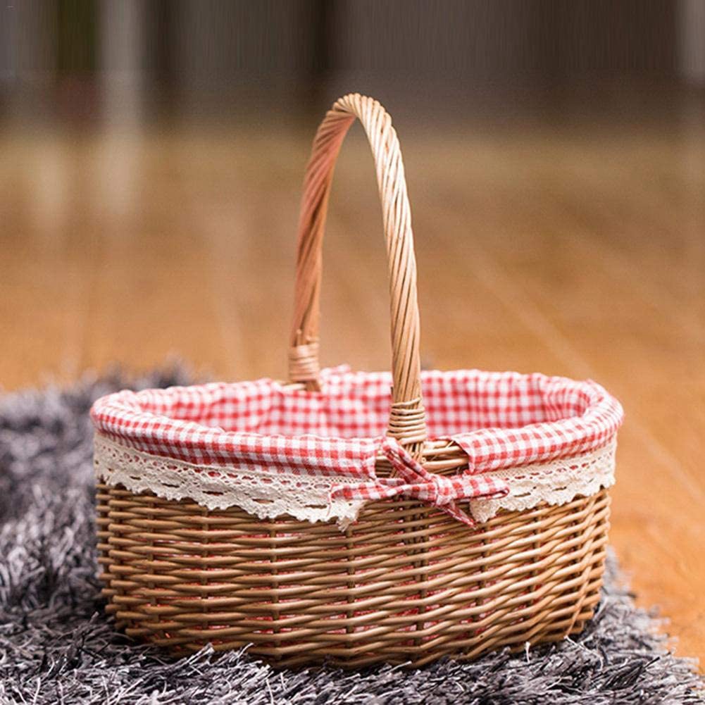 Katigan Wicker Basket Gift Baskets Empty Oval Willow Woven Picnic Basket with Handle Wedding Basket Small 