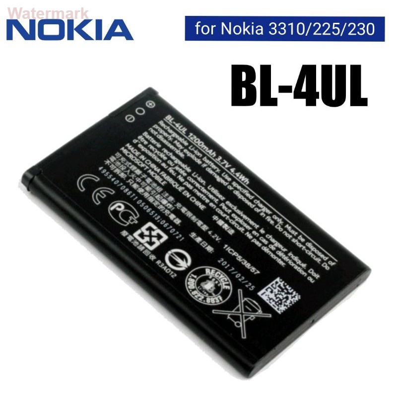 แบตเตอรี่ Nokia BL-4UL ดั้งเดิมสำหรับ Nokia 3310/225/230 1200mAh
