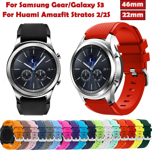 22 มม.สายซิลิโคนสําหรับ Huami Amazfit GTR 47 มม./Pace/Stratos 3/2/2S Band สําหรับ Samsung Galaxy Watch 46mm/Gear S3 สร ้ อยข ้ อมือ