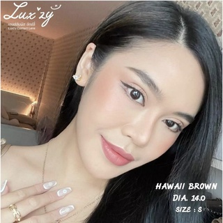 ขายดี💥คอนแทคเลนส์ รุ่น Hawaii Brown (ฮาวาย) สีน้ำตาล ลายธรรมชาติ ขนาด 14.0 ยี่ห้อ Luxzylens