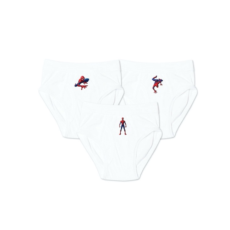 กางเกงในเด็กผู้ชาย Carsonkids เอวผ้า ลาย Spiderman เนื้อผ้า Cotton supersoft แพ็ค 3 ตัว (KBBRSP16008WH)