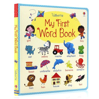 5 Styles Usborne My First Word Book about Me/Food/School/on the Farm English Picture Board Book English Dictionary for Baby and Kids Early Education