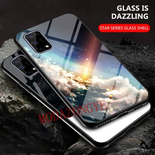 กรณี Realme 7 5G ฝาครอบกรณี Gradient Starry Glass Casing Realme7 5G เคสโทรศัพท์ Back Cover