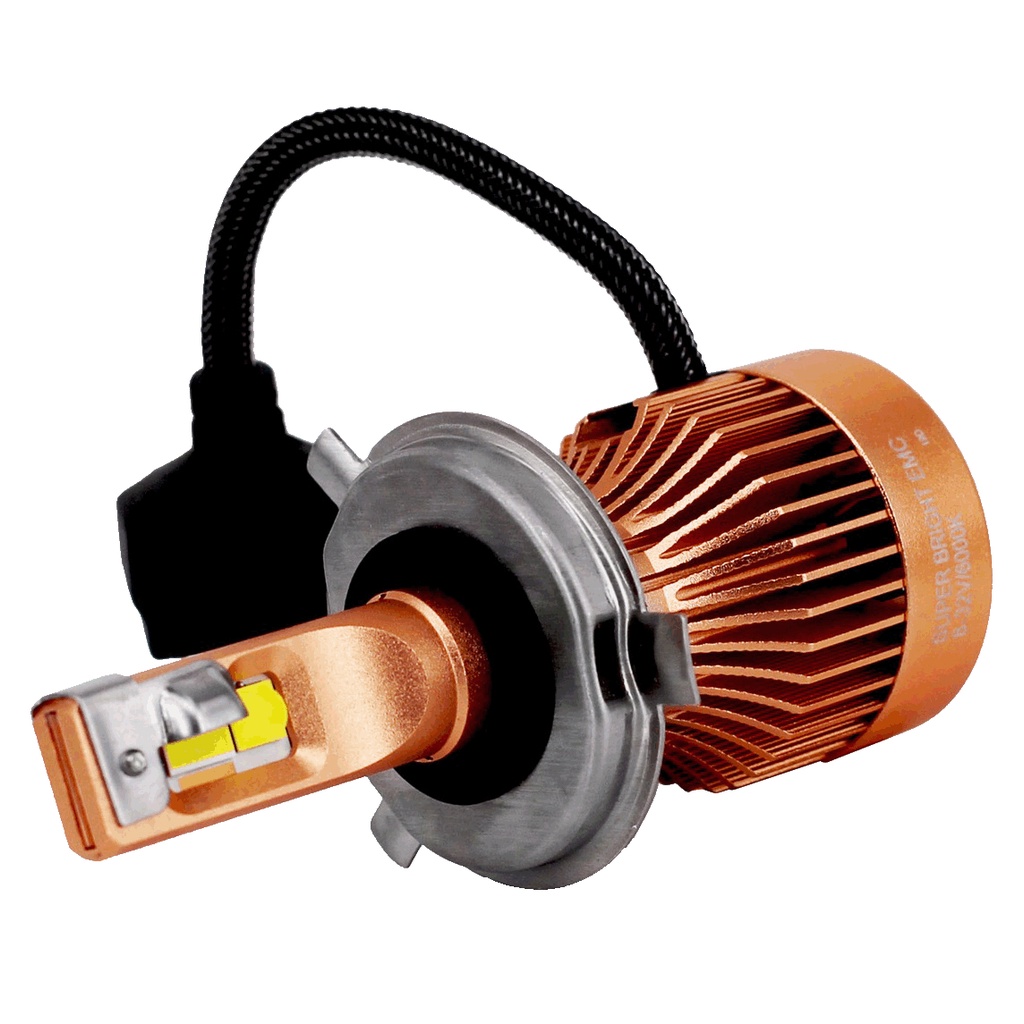 ez_auto หลอดไฟหน้า LED V9 ไฟหน้า ไฟตัดหมอก12V & 24V แสงสีขาว สว่างกว่าหลอดเดิม มีขั้วให้เลือก H4 H11