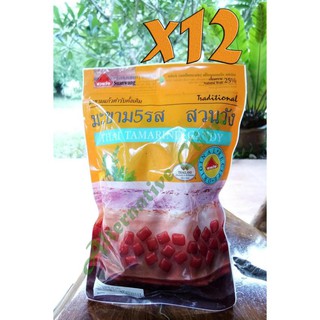 Traditional Thai Tamarind Candy 60 g.x 12 sachets (recipe original) natural fruit 25%