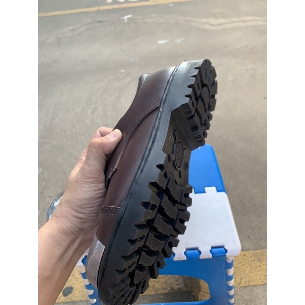 รองเท้าหนังหัวเหล็กสีน้ำตาล เหล็กนอก (size36-47) หนังสีน้ำตาล นอกตาล