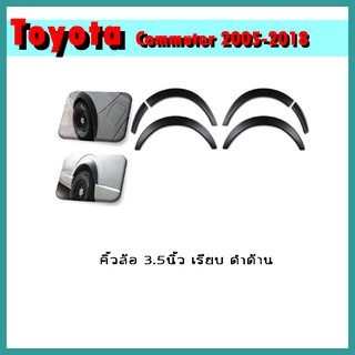 คิ้วล้อ 3.5นิ้ว COMMUTER 2005-2018 เรียบ สีดำด้าน