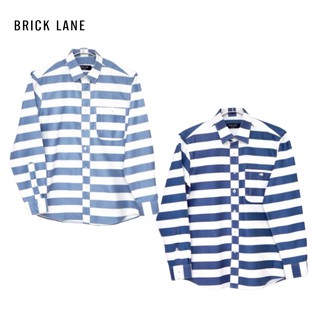 BRICK LANE - เสื้อเชิ้ตผู้ชาย แขนยาว รุ่น Overiap Stripe Shirt