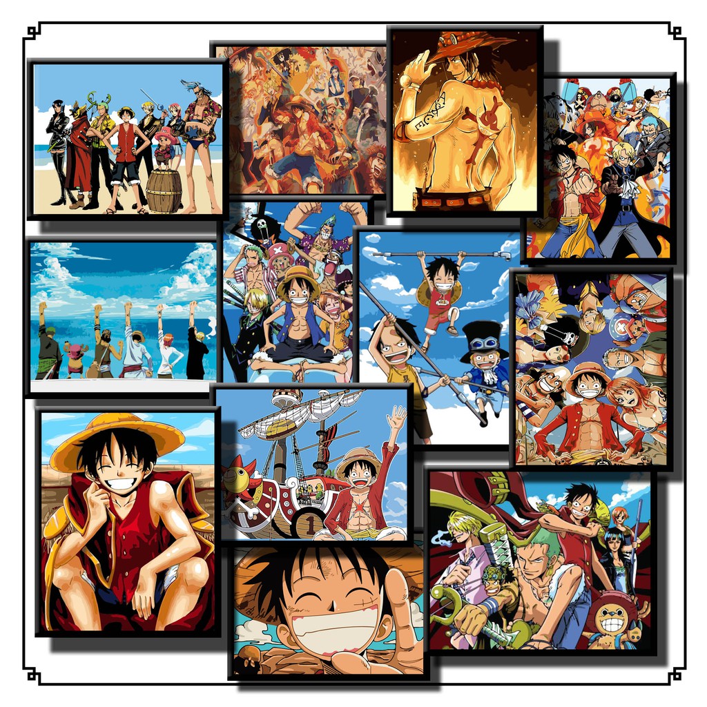 ภาพระบายสีตามตัวเลข ลาย One Piece สำหรับ DIY ขนาด 40*50 ซม.
