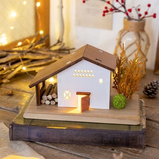 บ้านโคมไฟ ใส่ของ wooden house decoration Japanese wooden house decoration Japanese ใช้ตกแต่งบ้านสไตล์ญี่ปุ่น เกาหลี