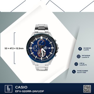 นาฬิกาข้อมือ Casio รุ่น EFV-520RR-2AVUDF Edifice นาฬิกาข้อมือผู้ชาย  (หน้าปัดสีน้ำเงิน)