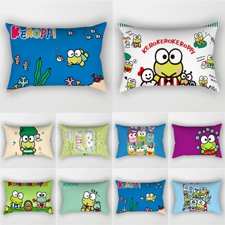 ปลอกหมอน พิมพ์ลาย Kero Kero Keroppi ขนาด 30x50 ซม. 50x75 ซม. สําหรับตกแต่งบ้าน โซฟา ห้องนั่งเล่น รถยนต์