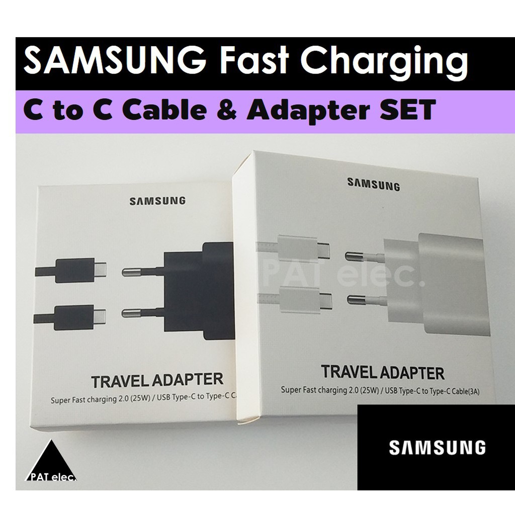 ชุดชาร์จ Samsung 25w Fast Charging c to c สายชาร์จ type-c สองด้าน Note10 , A80 , S10 5G